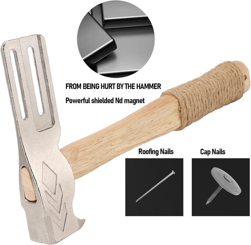 Dpofirs Hacha Para Roofing, Magnetic Roofing Hammer, Multi Functional Anti Slip Handle Roofing Hatchet, Portable Shingler Hammers, for Roof Repair - Image 1